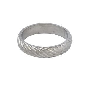 Vintage Sterling Silver 925 Twisted Rope Band Ring Size 6